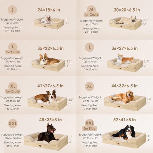 EHEYCIGA Orthopedic Dog Beds for Extra Large Dogs, Waterproof Memory Foam XL Pet Bed with Sides, Non-Slip and Egg-Crate Foam Big Dog Couch Bed with Washable Removable Cover, Grey - Image 20