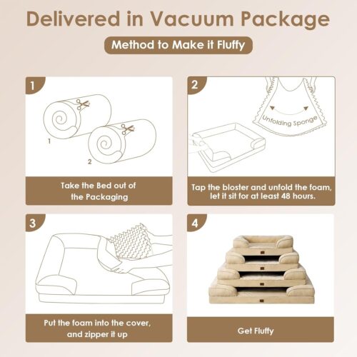 EHEYCIGA Orthopedic Dog Beds for Extra Large Dogs, Waterproof Memory Foam XL Pet Bed with Sides, Non-Slip and Egg-Crate Foam Big Dog Couch Bed with Washable Removable Cover, Grey - Image 24