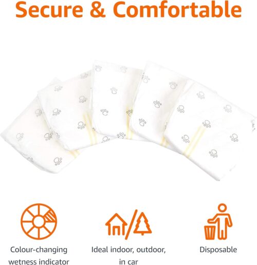 Amazon Basics Male Dog Diapers, 30 Count, Small, Ultra Absorbent Disposable Wrap with Secure Fit, Leakproof and Comfortable - Image 19