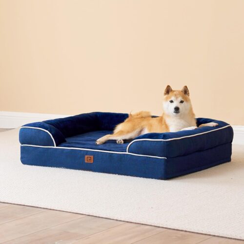 EHEYCIGA Orthopedic Dog Beds for Extra Large Dogs, Waterproof Memory Foam XL Pet Bed with Sides, Non-Slip and Egg-Crate Foam Big Dog Couch Bed with Washable Removable Cover, Grey - Image 44