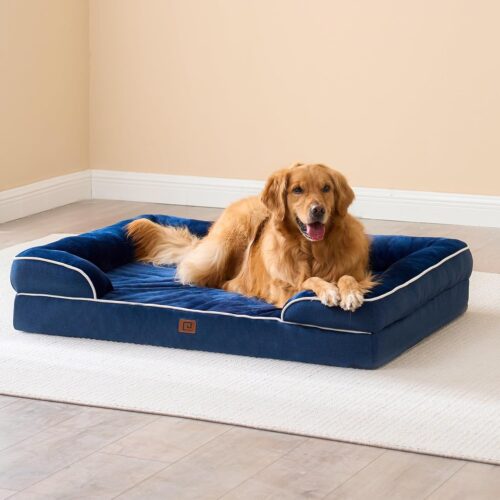EHEYCIGA Orthopedic Dog Beds for Extra Large Dogs, Waterproof Memory Foam XL Pet Bed with Sides, Non-Slip and Egg-Crate Foam Big Dog Couch Bed with Washable Removable Cover, Grey - Image 45