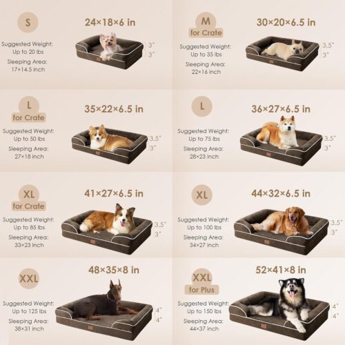 EHEYCIGA Orthopedic Dog Beds for Extra Large Dogs, Waterproof Memory Foam XL Pet Bed with Sides, Non-Slip and Egg-Crate Foam Big Dog Couch Bed with Washable Removable Cover, Grey - Image 47