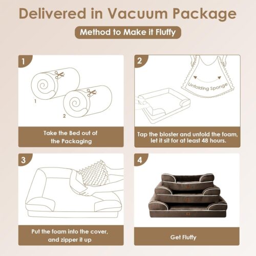 EHEYCIGA Orthopedic Dog Beds for Extra Large Dogs, Waterproof Memory Foam XL Pet Bed with Sides, Non-Slip and Egg-Crate Foam Big Dog Couch Bed with Washable Removable Cover, Grey - Image 52