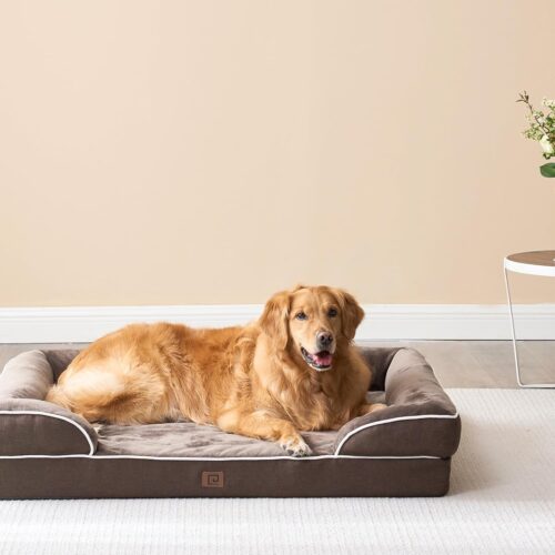 EHEYCIGA Orthopedic Dog Beds for Extra Large Dogs, Waterproof Memory Foam XL Pet Bed with Sides, Non-Slip and Egg-Crate Foam Big Dog Couch Bed with Washable Removable Cover, Grey - Image 53