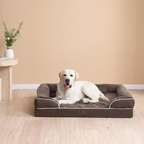EHEYCIGA Orthopedic Dog Beds for Extra Large Dogs, Waterproof Memory Foam XL Pet Bed with Sides, Non-Slip and Egg-Crate Foam Big Dog Couch Bed with Washable Removable Cover, Grey - Image 54