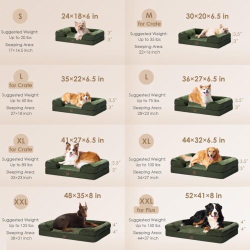 EHEYCIGA Orthopedic Dog Beds for Extra Large Dogs, Waterproof Memory Foam XL Pet Bed with Sides, Non-Slip and Egg-Crate Foam Big Dog Couch Bed with Washable Removable Cover, Grey - Image 56