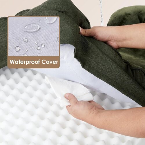 EHEYCIGA Orthopedic Dog Beds for Extra Large Dogs, Waterproof Memory Foam XL Pet Bed with Sides, Non-Slip and Egg-Crate Foam Big Dog Couch Bed with Washable Removable Cover, Grey - Image 57