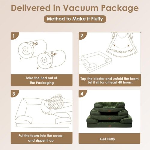 EHEYCIGA Orthopedic Dog Beds for Extra Large Dogs, Waterproof Memory Foam XL Pet Bed with Sides, Non-Slip and Egg-Crate Foam Big Dog Couch Bed with Washable Removable Cover, Grey - Image 61