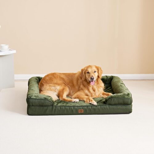 EHEYCIGA Orthopedic Dog Beds for Extra Large Dogs, Waterproof Memory Foam XL Pet Bed with Sides, Non-Slip and Egg-Crate Foam Big Dog Couch Bed with Washable Removable Cover, Grey - Image 62