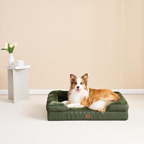 EHEYCIGA Orthopedic Dog Beds for Extra Large Dogs, Waterproof Memory Foam XL Pet Bed with Sides, Non-Slip and Egg-Crate Foam Big Dog Couch Bed with Washable Removable Cover, Grey - Image 63
