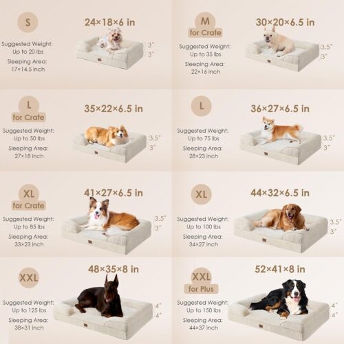 EHEYCIGA Orthopedic Dog Beds for Extra Large Dogs, Waterproof Memory Foam XL Pet Bed with Sides, Non-Slip and Egg-Crate Foam Big Dog Couch Bed with Washable Removable Cover, Grey - Image 65