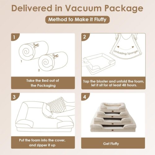 EHEYCIGA Orthopedic Dog Beds for Extra Large Dogs, Waterproof Memory Foam XL Pet Bed with Sides, Non-Slip and Egg-Crate Foam Big Dog Couch Bed with Washable Removable Cover, Grey - Image 70