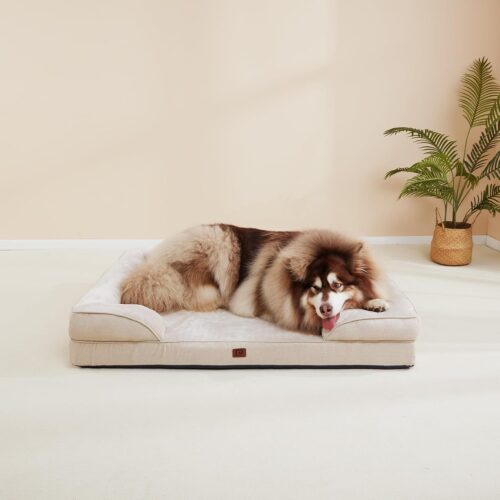 EHEYCIGA Orthopedic Dog Beds for Extra Large Dogs, Waterproof Memory Foam XL Pet Bed with Sides, Non-Slip and Egg-Crate Foam Big Dog Couch Bed with Washable Removable Cover, Grey - Image 72