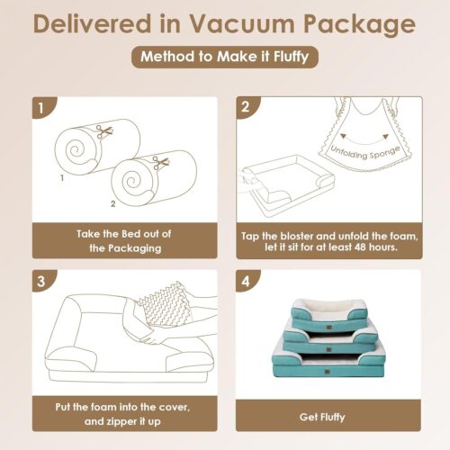 EHEYCIGA Orthopedic Dog Beds for Extra Large Dogs, Waterproof Memory Foam XL Pet Bed with Sides, Non-Slip and Egg-Crate Foam Big Dog Couch Bed with Washable Removable Cover, Grey - Image 82