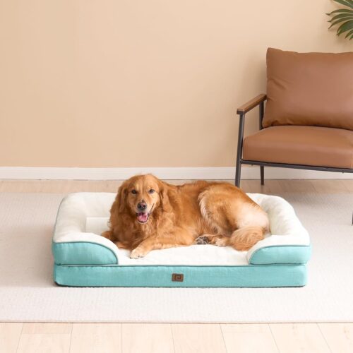 EHEYCIGA Orthopedic Dog Beds for Extra Large Dogs, Waterproof Memory Foam XL Pet Bed with Sides, Non-Slip and Egg-Crate Foam Big Dog Couch Bed with Washable Removable Cover, Grey - Image 84