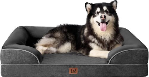 EHEYCIGA Orthopedic Dog Beds for Extra Large Dogs, Waterproof Memory Foam XL Pet Bed with Sides, Non-Slip and Egg-Crate Foam Big Dog Couch Bed with Washable Removable Cover, Grey - Image 86