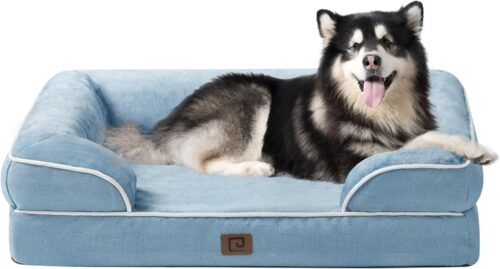 EHEYCIGA Orthopedic Dog Beds for Extra Large Dogs, Waterproof Memory Foam XL Pet Bed with Sides, Non-Slip and Egg-Crate Foam Big Dog Couch Bed with Washable Removable Cover, Grey - Image 91