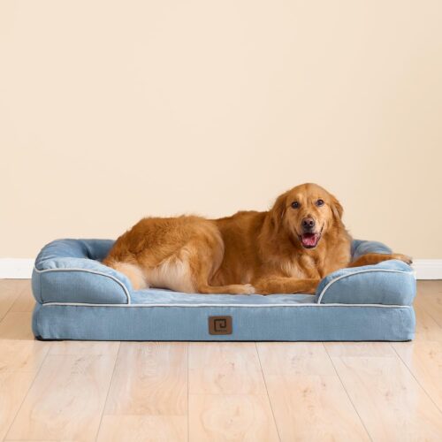 EHEYCIGA Orthopedic Dog Beds for Extra Large Dogs, Waterproof Memory Foam XL Pet Bed with Sides, Non-Slip and Egg-Crate Foam Big Dog Couch Bed with Washable Removable Cover, Grey - Image 92