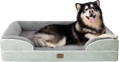 EHEYCIGA Orthopedic Dog Beds for Extra Large Dogs, Waterproof Memory Foam XL Pet Bed with Sides, Non-Slip and Egg-Crate Foam Big Dog Couch Bed with Washable Removable Cover, Grey - Image 96