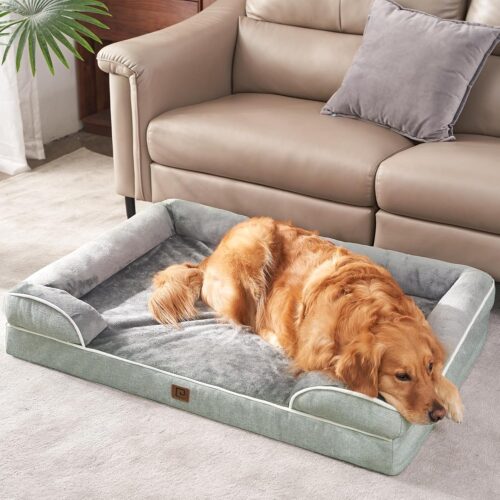 EHEYCIGA Orthopedic Dog Beds for Extra Large Dogs, Waterproof Memory Foam XL Pet Bed with Sides, Non-Slip and Egg-Crate Foam Big Dog Couch Bed with Washable Removable Cover, Grey - Image 103