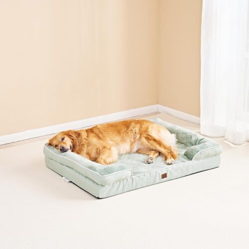 EHEYCIGA Orthopedic Dog Beds for Extra Large Dogs, Waterproof Memory Foam XL Pet Bed with Sides, Non-Slip and Egg-Crate Foam Big Dog Couch Bed with Washable Removable Cover, Grey - Image 113
