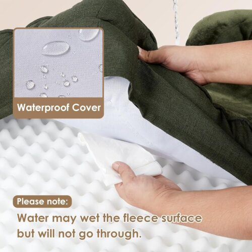 EHEYCIGA Orthopedic Dog Beds for Extra Large Dogs, Waterproof Memory Foam XL Pet Bed with Sides, Non-Slip and Egg-Crate Foam Big Dog Couch Bed with Washable Removable Cover, Grey - Image 125