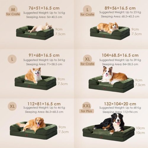 EHEYCIGA Orthopedic Dog Beds for Extra Large Dogs, Waterproof Memory Foam XL Pet Bed with Sides, Non-Slip and Egg-Crate Foam Big Dog Couch Bed with Washable Removable Cover, Grey - Image 126
