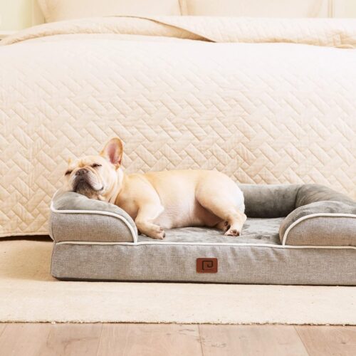 EHEYCIGA Orthopedic Dog Beds for Extra Large Dogs, Waterproof Memory Foam XL Pet Bed with Sides, Non-Slip and Egg-Crate Foam Big Dog Couch Bed with Washable Removable Cover, Grey - Image 135