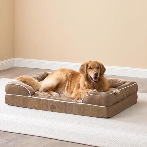 EHEYCIGA Orthopedic Dog Beds for Extra Large Dogs, Waterproof Memory Foam XL Pet Bed with Sides, Non-Slip and Egg-Crate Foam Big Dog Couch Bed with Washable Removable Cover, Grey - Image 145