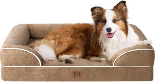 EHEYCIGA Orthopedic Dog Beds for Extra Large Dogs, Waterproof Memory Foam XL Pet Bed with Sides, Non-Slip and Egg-Crate Foam Big Dog Couch Bed with Washable Removable Cover, Grey - Image 146
