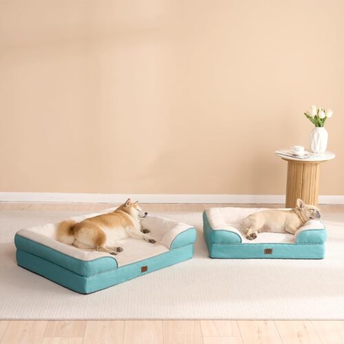 EHEYCIGA Orthopedic Dog Beds for Extra Large Dogs, Waterproof Memory Foam XL Pet Bed with Sides, Non-Slip and Egg-Crate Foam Big Dog Couch Bed with Washable Removable Cover, Grey - Image 148