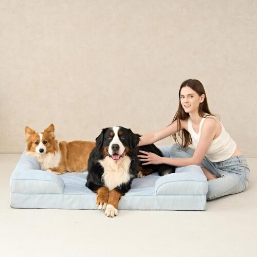 EHEYCIGA Orthopedic Dog Beds for Extra Large Dogs, Waterproof Memory Foam XL Pet Bed with Sides, Non-Slip and Egg-Crate Foam Big Dog Couch Bed with Washable Removable Cover, Grey - Image 150