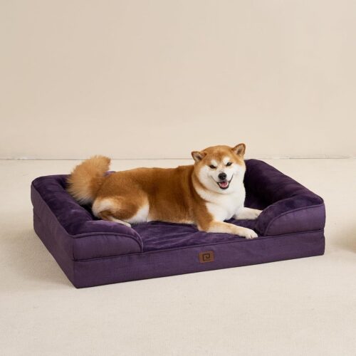 EHEYCIGA Orthopedic Dog Beds for Extra Large Dogs, Waterproof Memory Foam XL Pet Bed with Sides, Non-Slip and Egg-Crate Foam Big Dog Couch Bed with Washable Removable Cover, Grey - Image 159