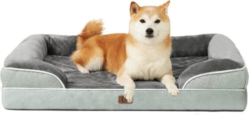 EHEYCIGA Orthopedic Dog Beds for Extra Large Dogs, Waterproof Memory Foam XL Pet Bed with Sides, Non-Slip and Egg-Crate Foam Big Dog Couch Bed with Washable Removable Cover, Grey - Image 160