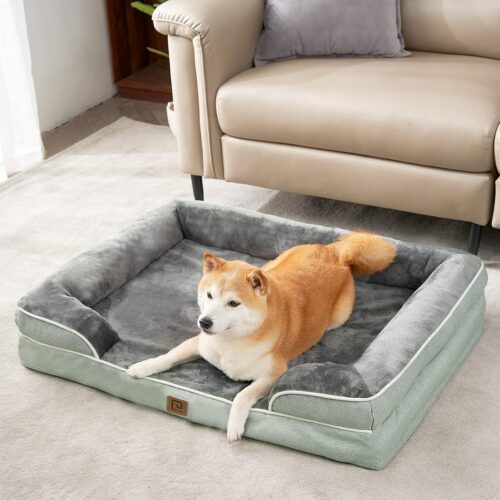 EHEYCIGA Orthopedic Dog Beds for Extra Large Dogs, Waterproof Memory Foam XL Pet Bed with Sides, Non-Slip and Egg-Crate Foam Big Dog Couch Bed with Washable Removable Cover, Grey - Image 165