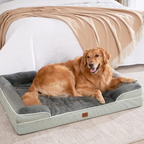 EHEYCIGA Orthopedic Dog Beds for Extra Large Dogs, Waterproof Memory Foam XL Pet Bed with Sides, Non-Slip and Egg-Crate Foam Big Dog Couch Bed with Washable Removable Cover, Grey - Image 166