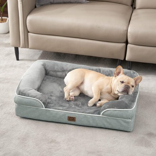 EHEYCIGA Orthopedic Dog Beds for Extra Large Dogs, Waterproof Memory Foam XL Pet Bed with Sides, Non-Slip and Egg-Crate Foam Big Dog Couch Bed with Washable Removable Cover, Grey - Image 167