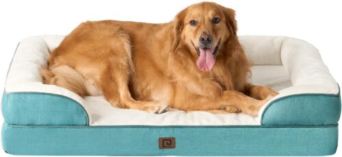 EHEYCIGA Orthopedic Dog Beds for Extra Large Dogs, Waterproof Memory Foam XL Pet Bed with Sides, Non-Slip and Egg-Crate Foam Big Dog Couch Bed with Washable Removable Cover, Grey - Image 168