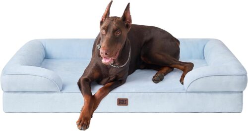 EHEYCIGA Orthopedic Dog Beds for Extra Large Dogs, Waterproof Memory Foam XL Pet Bed with Sides, Non-Slip and Egg-Crate Foam Big Dog Couch Bed with Washable Removable Cover, Grey - Image 170