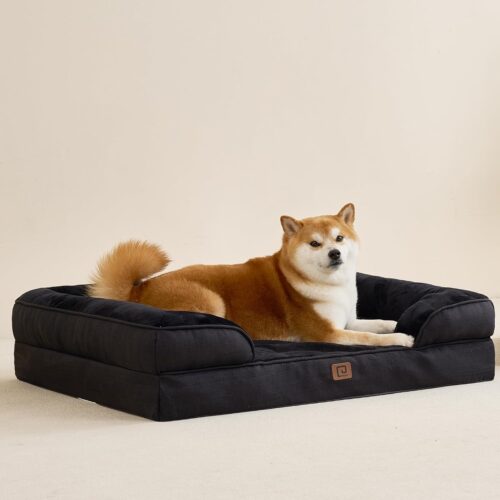 EHEYCIGA Orthopedic Dog Beds for Extra Large Dogs, Waterproof Memory Foam XL Pet Bed with Sides, Non-Slip and Egg-Crate Foam Big Dog Couch Bed with Washable Removable Cover, Grey - Image 178