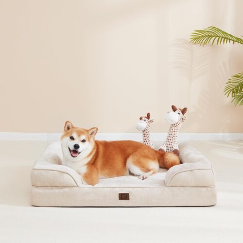 EHEYCIGA Orthopedic Dog Beds for Extra Large Dogs, Waterproof Memory Foam XL Pet Bed with Sides, Non-Slip and Egg-Crate Foam Big Dog Couch Bed with Washable Removable Cover, Grey - Image 187
