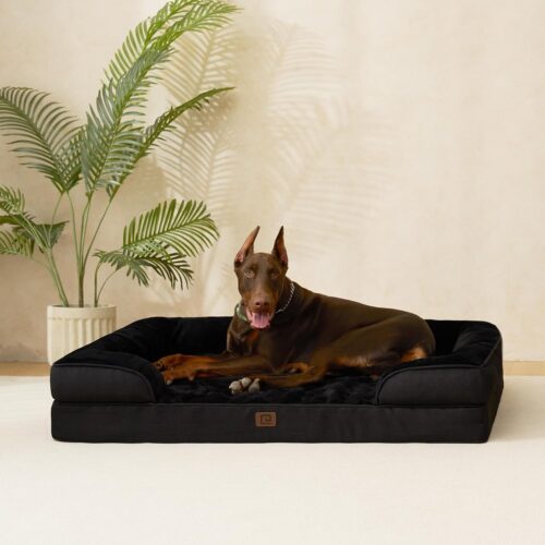 EHEYCIGA Orthopedic Dog Beds for Extra Large Dogs, Waterproof Memory Foam XL Pet Bed with Sides, Non-Slip and Egg-Crate Foam Big Dog Couch Bed with Washable Removable Cover, Grey - Image 200