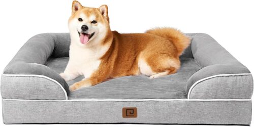 EHEYCIGA Orthopedic Dog Beds for Extra Large Dogs, Waterproof Memory Foam XL Pet Bed with Sides, Non-Slip and Egg-Crate Foam Big Dog Couch Bed with Washable Removable Cover, Grey - Image 201