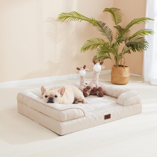 EHEYCIGA Orthopedic Dog Beds for Extra Large Dogs, Waterproof Memory Foam XL Pet Bed with Sides, Non-Slip and Egg-Crate Foam Big Dog Couch Bed with Washable Removable Cover, Grey - Image 209