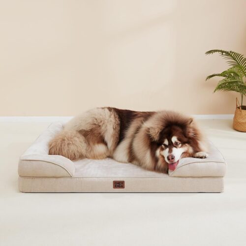 EHEYCIGA Orthopedic Dog Beds for Extra Large Dogs, Waterproof Memory Foam XL Pet Bed with Sides, Non-Slip and Egg-Crate Foam Big Dog Couch Bed with Washable Removable Cover, Grey - Image 210