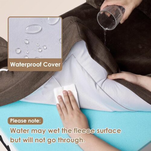 EHEYCIGA Orthopedic Dog Beds for Extra Large Dogs, Waterproof Memory Foam XL Pet Bed with Sides, Non-Slip and Egg-Crate Foam Big Dog Couch Bed with Washable Removable Cover, Grey - Image 213
