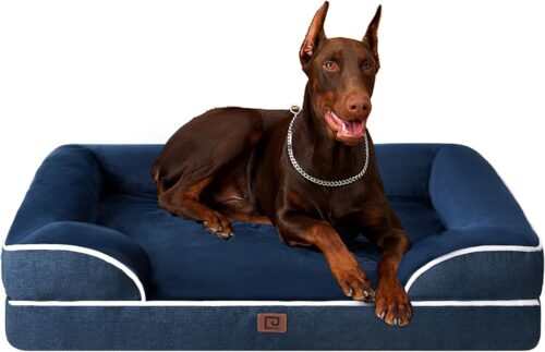 EHEYCIGA Orthopedic Dog Beds for Extra Large Dogs, Waterproof Memory Foam XL Pet Bed with Sides, Non-Slip and Egg-Crate Foam Big Dog Couch Bed with Washable Removable Cover, Grey - Image 224