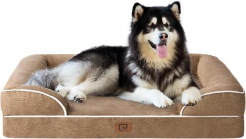 EHEYCIGA Orthopedic Dog Beds for Extra Large Dogs, Waterproof Memory Foam XL Pet Bed with Sides, Non-Slip and Egg-Crate Foam Big Dog Couch Bed with Washable Removable Cover, Grey - Image 234