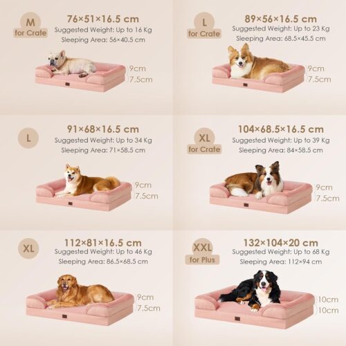 EHEYCIGA Orthopedic Dog Beds for Extra Large Dogs, Waterproof Memory Foam XL Pet Bed with Sides, Non-Slip and Egg-Crate Foam Big Dog Couch Bed with Washable Removable Cover, Grey - Image 243