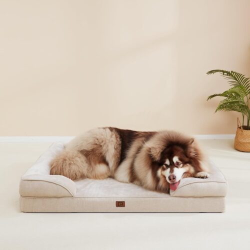 EHEYCIGA Orthopedic Dog Beds for Extra Large Dogs, Waterproof Memory Foam XL Pet Bed with Sides, Non-Slip and Egg-Crate Foam Big Dog Couch Bed with Washable Removable Cover, Grey - Image 251